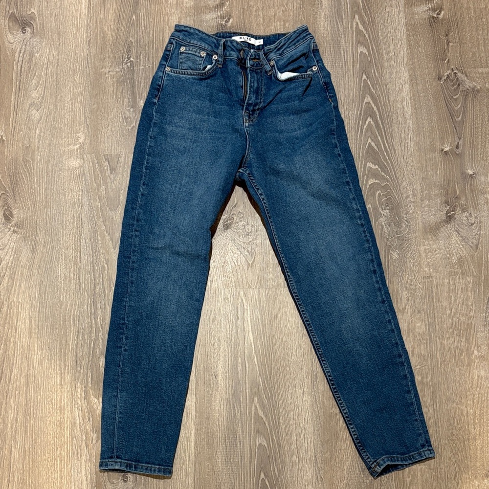 NA-KD Denim Blue Straight Leg Women's Jeans - 32 Waist